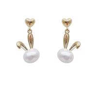 Beautifully Broken Jewelry Earrings For Women Easter Bunny Pearl Pearl Zirconia Stud Earrings For Prom Jewellery Present Anatomical Heart (Gold, One Size)