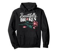 Beautifully Broken Rose Flower Pullover Hoodie