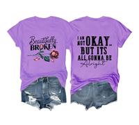Beautifully Broken Shirt, I Am Not Okay But It's All Gonna to Be Alright Shirt, Country Music Shirt, Beautifully Broken Light Purple