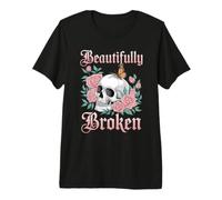 Beautifully Broken Skull Art Roses Premium T-Shirt
