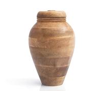 Beautifully Hand Engraved Wooden Urn Vase for Human Ashes Funeral Cremation Burial Casket Keepsake Ash Scatter Vase Male Female Adult Floral Decorative Lifelong Memorial Columbarium 12 x 7 Inches