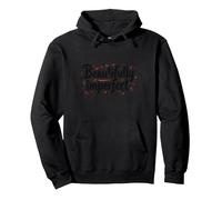 Beautifully Imperfect Self Love Quote Pullover Hoodie, Adult Unisex, Black, M