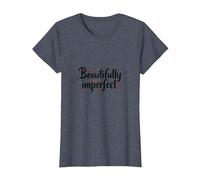 Beautifully Imperfect Self Love Quote T-Shirt, Women, Heather Blue, S