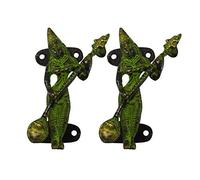 Beautifully Indian Designed Brass Saraswati Playing Sitar Shape Dresser Pulls Cupboard Handles (4.5 Inch, Black)