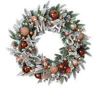 Beautifully Luxury Fall Wreath,Pre-Lit Wreaths with Christmas Balls and Sign,Battery Operated Light Up Xmas Wreaths Decorative Ornament Diverse