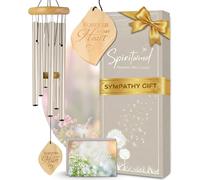 Beautifully Packaged Pearl Memorial Wind Chimes for Loss of Loved One - Tranquil Sounding Sympathy Wind Chimes for Outside in Memory of a Loved One - Ideal as a Sympathy Gift & Memorial Gifts (32")