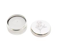 Beautifully Personalised With Name & July Birthday Water Lily Flower Design Round Metal Candle Holder with Tea light