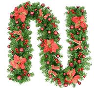 Beautifully Pre-lit Christmas Wreath Rattan 270cm/106 Artificial Fall Wreath Christmas Tree Garland Home Hotel Wall Scene Decoration Diverse
