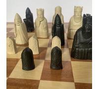 Beautifully sculptured Isle of Lewis chess set chessmen game pieces