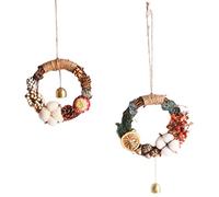 Beautifully Wreaths for Front Door Christmas Wreath Farmhouse Wreath Dried Flower Rattan Circle Wall Decoration with Bell Year Round Diverse