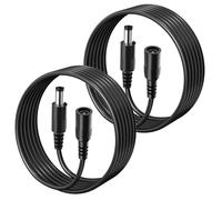 BeautifulU 2PCS 3M DC 12V Power Extension Cable, DC Plug 5.5 * 2.1mm, Male-to-Female Connector, Power Extension Cord for CCTV Cameras/Routers/LED Strips/Printers and More Devices-Black
