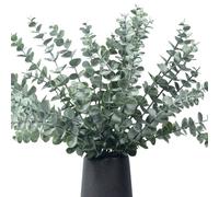 BeautifulU 50PCS Artificial Eucalyptus Leaves Stems, 13inch Tall Realistic and Real Touch Eucalyptus Branches Plants for Christmas Decorations Wedding Bouquet Home Decor Floral Arrangement