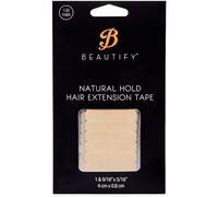 Beautify Natural Hold Double-Sided Hair Extension Tape Tabs - 120 Tabs, Low Residue, 1 cm x 4 cm, 4-6 Week Hold