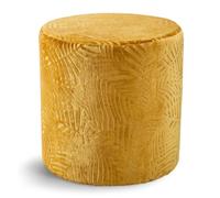 Beautify Velvet Mustard Footstool - Yellow Ottoman for Living Room