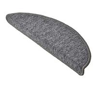 Beautissu 15x Anti Slip Stair Carpet Treads Self Adhesive Indoor Round Mats | 15x55cm Grey for Staircases Protector Pads Noise Reduction & Floor Protection Runner step mat non rugs ProStair
