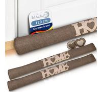 Beautissu 2x Draught Excluder for Doors 120 cm Tuuli HE - 1,2kg Heavy Door Pillow Draft Wind Stopper for Windows - Long Weighted Draft Excluder Cushion Home Door Sausage in Brown
