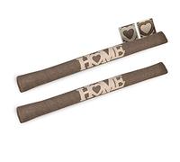 Beautissu 2x Draught Excluder for Doors 90 cm Tuuli HE - 1kg Heavy Door Pillow Draft Wind Stopper for Windows - Long Weighted Draft Excluder Cushion Home Door Sausage in Brown