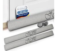 Beautissu 2x Draught Excluder for Doors 90 cm Tuuli HO - 1kg Heavy Door Pillow Draft Wind Stopper for Windows - Long Weighted Draft Excluder Cushion Home Door Sausage in Grey
