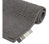 Beautissu Bath Mat Non Slip Microfibre for Shower Bathtub soft | 70x100cm Anthracite Soft Rug Floor for Toilette Suitable for Heating chenille washable bathroom anti BeauMare WR