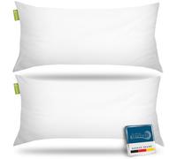 Beautissu Bed Pillow Set of 2 Soft Sleeping Quilted Washable Hypoallergenic | 40x80cm 450gr Cushion with Microfibre Padding BeautNuit inner seam BeauNuit NK
