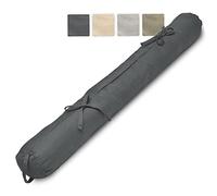 Beautissu Draught Excluder 10x100cm Viento - Draft Excluder for Doors - Window Draft Stopper with 2 Ribbons Door Sausage Draught Stopper for Window & Door - Large Draft Excluder Anthracite