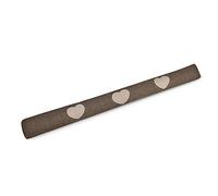 Beautissu Draught Excluder for Doors 100 cm Tuuli HR - 1,1kg Heavy Door Pillow Draft Wind Stopper for Windows - Long Weighted Draft Excluder Cushion Heart Door Sausage in Brown
