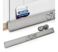 Beautissu Draught Excluder for Doors Heavy Weighted Cushion for Windows | 90cm 1kg grey HO home door pillow draft wind stopper long sausage mat front roll Tuuli