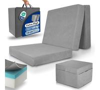 Beautissu Folding Mattress Double Visco Foam H3 with Washable Cover and Bag