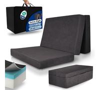 Beautissu Folding Mattress Double Visco Foam Hardness H3 with Cover & Bag