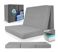 Beautissu Folding Mattress Double with Bag Visco Foam Washable