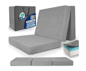 Beautissu Folding Mattress Single with Bag Visco Foam Washable