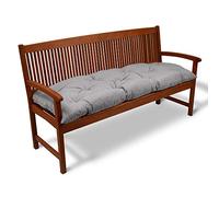 Beautissu Garden Bench Cushion 3 Seater 150x50x10 cm - Comfortable Light Grey Outdoor Swing Chair Seat Garden Furniture Cushions Patio Pads - Flair BK