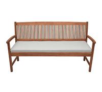 Beautissu Garden Bench Cushion Outdoor Swing Seat Washable with Removable | 150x48x5cm Light Grey Dirt- & Water-Resistant Furniture Cushions Soft Pad Lounger Cover patio Base BK