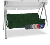 Beautissu Garden Swing Seats 3 Seater 180x50x8 cm Flair HS ? Hammock Canopy Swing Seat Cushions for Outdoor Furniture Patio Garden Bench Cushion ? Dark Green