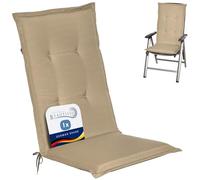 Beautissu Highback Outdoor Chair Cushions for Garden Chairs with Backs Seat