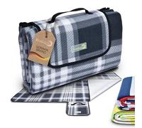 Beautissu Large Picnic Blanket Waterproof Sandproof Lightweight Outdoor | 200x200cm anthracite tent carpet mat rug camping Beach insulated portable Bella