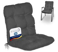 Beautissu Lowback Garden Chair Cushions for Recliner Patio Sunbed Bench | 100x50x8cm Anthracite Outdoor Seat for Chairs with Backs Pillows pad furniture pads low Flair NL