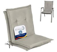 Beautissu Lowback Outdoor Chair Cushions Set of 2 with Backs Recliner Seat | 100x50x6cm Light Grey for Garden Chairs with Patio Sunbed Bench foam filling low pad pads Loft NL