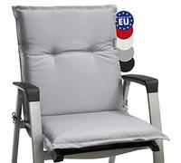 Beautissu Outdoor Garden Chair Cushions with Backs Low 100x50x6 cm - Light Grey Seat Cushions for Garden Chairs Patio Furniture Recliner Rattan - Soft Foam Core - Base NL