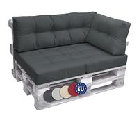 Beautissu Outdoor Pallet Furniture Cushions Arm Pad 60x40x15 cm - Euro Pallet Sofa Lounge Cushion Garden Bench Graphite Grey - Eco Elements