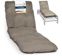 Beautissu Padded Sun Lounger Cushion Sunbed Pad Garden Recliner Cushions | 190x60x8cm Taupe as Relaxer Steamer Chair deck Flair RL