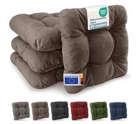 Beautissu Premium Chair Cushions 4pcs Indoor & Outdoor with Foam Filling | 40 x 40 cm taupe 8 cm thick sturdy seat UV-resistant terrace balcony terrace seating terrace HighLux SK