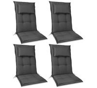 Beautissu Premium High Back Garden Outdoor Chair Cushion Set thick durable | 120x50cm 7cm Thick Anthracite Seat Cushions Durable Fabric 200g/m UV-lightfastness Chairs Rattan pad robust pads HighLux HL