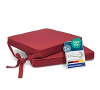 Beautissu Set of 2 Kitchen Dining Chair Cushions with Ties Removable Cover