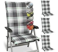 Beautissu Set of 4 Outdoor High Back Garden Chair Cushions Seat Pad mint