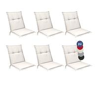 Beautissu Set of 6 Outdoor Garden Chair Cushions with Backs Low for Rattan