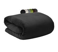 Beautissu Thick Fluffy Fleece Blanket Sofa Throw Bedspread Black cosy fall | 150x200cm soft luxury armchair autumn winter bed comforter blankets Throws cuddly microfibre large Aurelia