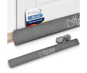 Beautissu Tuuli 90cm Draft Excluder - 1kg Heavy Anthracite Door Stopper for Windows and Doors - Cotton Material Wind Stopper Cushion