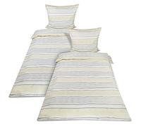 Beautissu Warm 100% Cotton Winter Flannelette Duvet Cover Set for Double | 135x200cm Beige 100% Bedding 2 with 80x80cm Pillowcases and Covers Bed flannel Viola