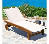 Beautissu XL Sun Lounger Towel Universal Sunbed Beach Recliner Slipcover | 70x200cm White Soft Terry Cloth 100% Cotton Terrycloth Non-Slip Holiday cover garden Marbella